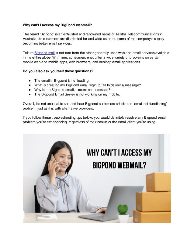 Bigpond why can't i access my big pond webmail +61861020008
