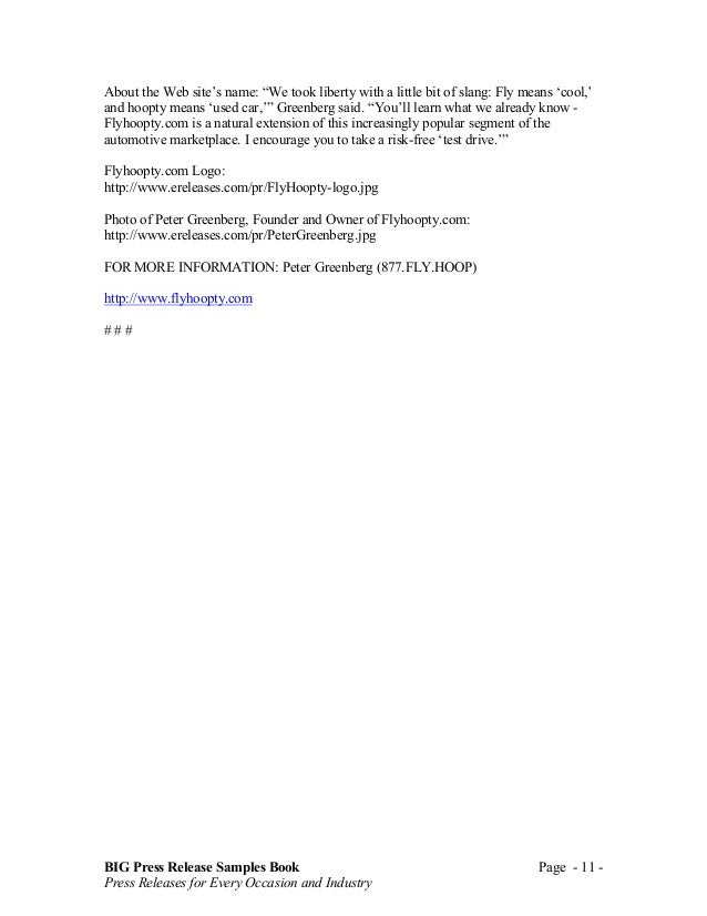 pr release sample