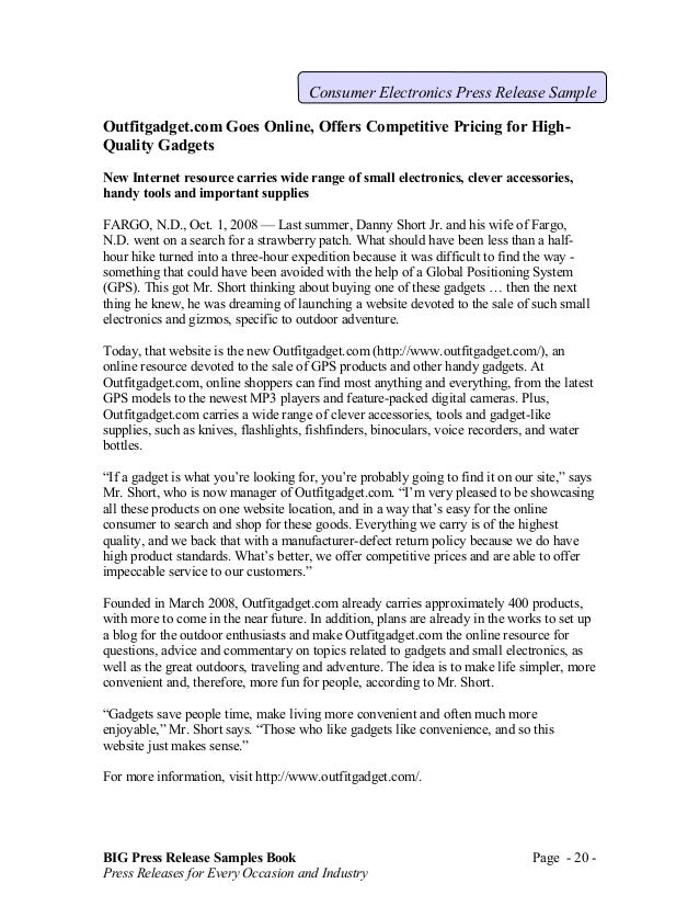 book press release template