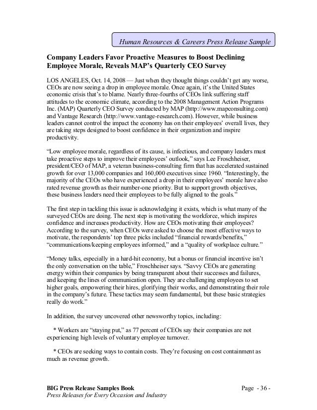 big press release book sample book press releases