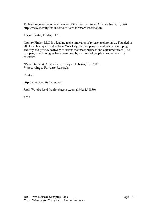 press release samples for new business