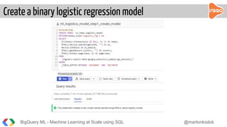 BigQuery ML - Machine learning at scale using SQL | PDF