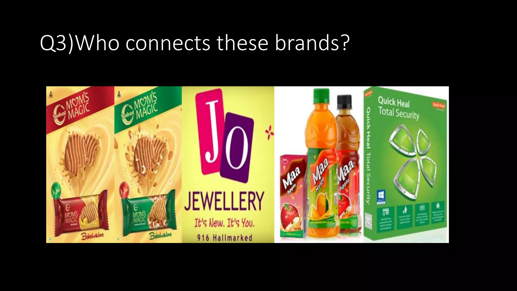 Q3)Who connects these brands?
 