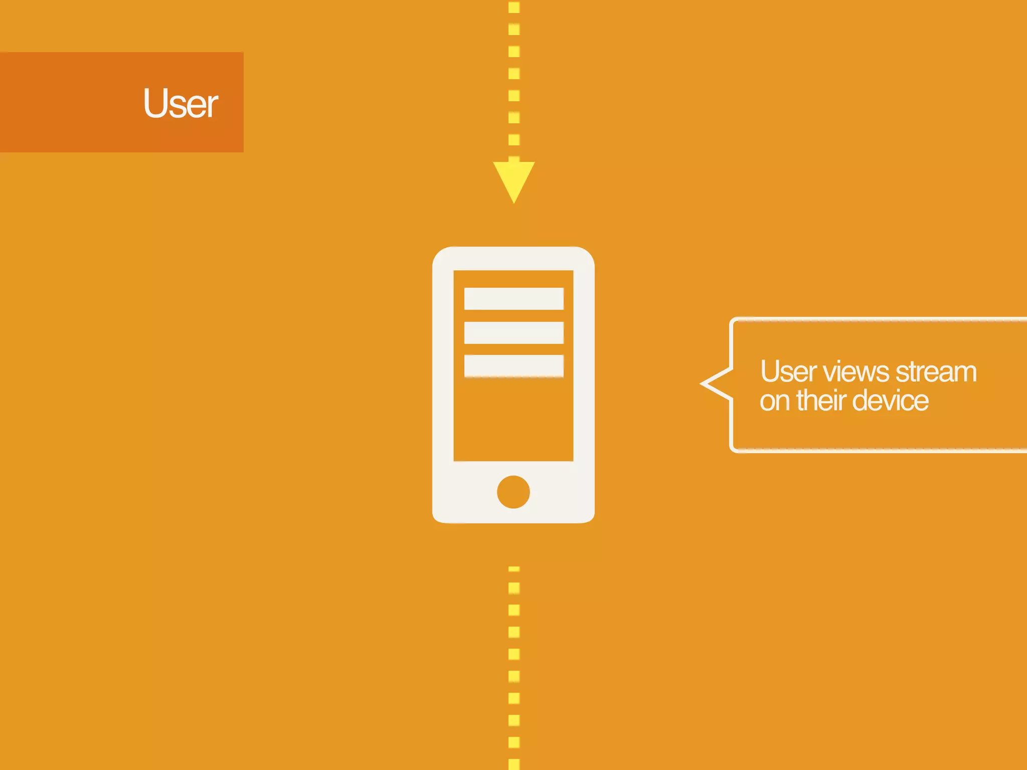 User
User views stream  
on their device
 