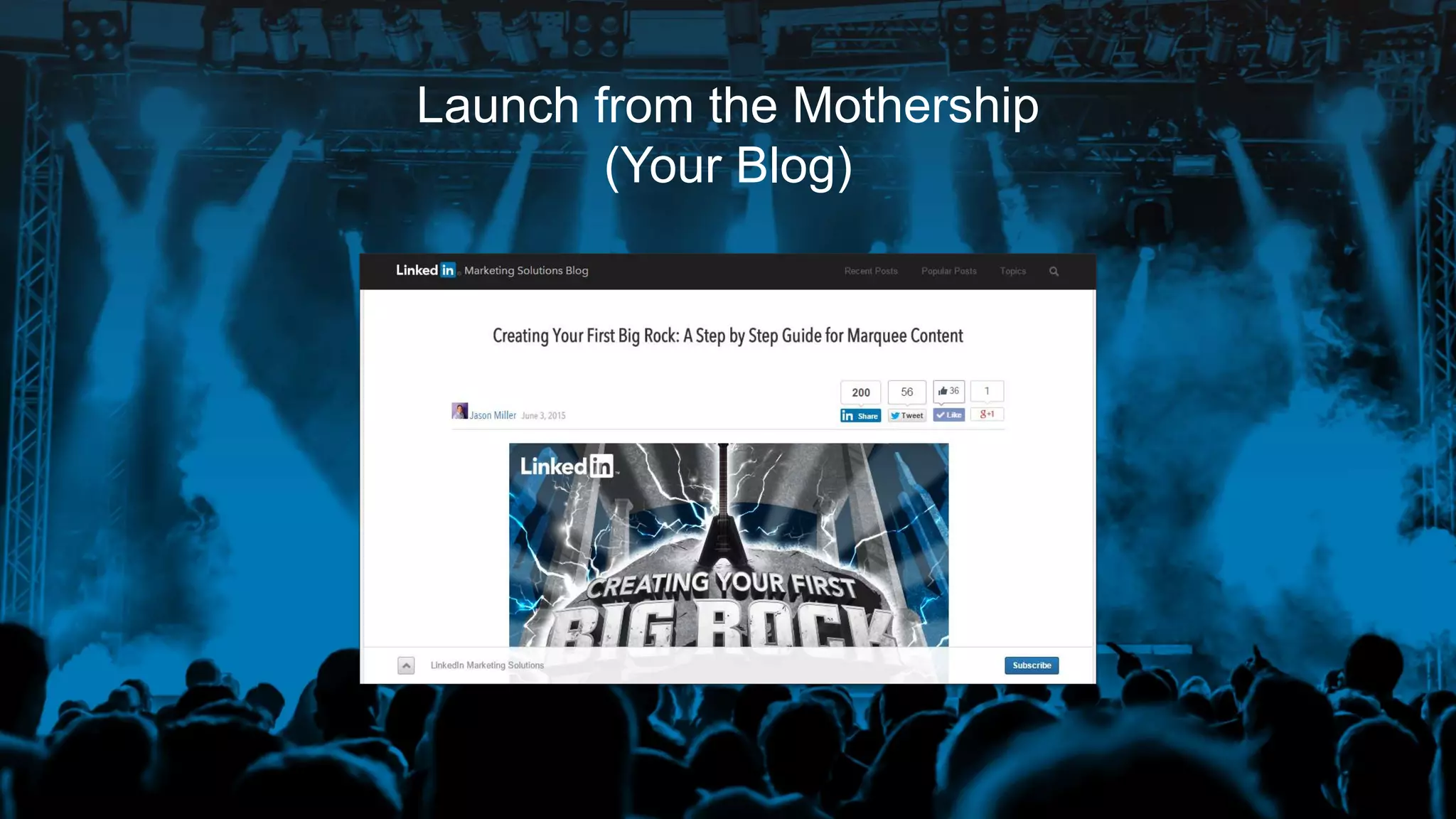 Launch from the Mothership
(Your Blog)
 