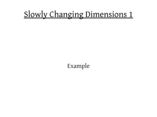 Slowly Changing Dimensions 1




           Example
 