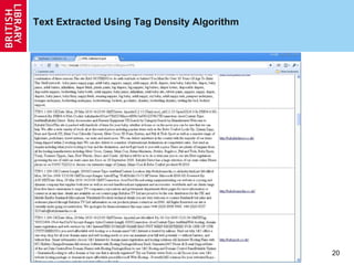 Text Extracted Using Tag Density Algorithm 