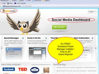 It’s FREE! Schedule Posts! Manage multiple ! Post to all ! Great Reports! 