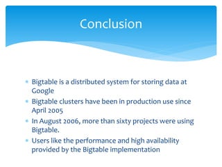 Google BigTable | PPTX