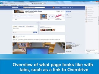 Overview of what page looks like with
  tabs, such as a link to Overdrive
 