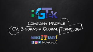 Company Profile
CV. Binokasih Global Teknologi
 