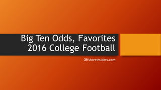 Big Ten Odds, Favorites
2016 College Football
OffshoreInsiders.com
 