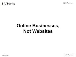 Online Businesses, Not Websites 