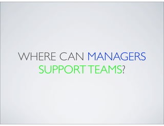 WHERE CAN MANAGERS
  SUPPORT TEAMS?
 
