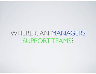 WHERE CAN MANAGERS
  SUPPORT TEAMS?
 