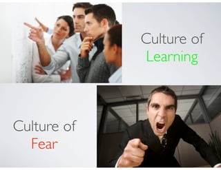 Culture of
              Learning



Culture of
  Fear
 