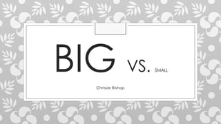 BIG VS.
Chrissie Bishop

SMALL

 