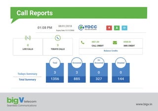 Seamless Communications www.bigv.in
Call Reports
 