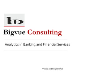 Bigvue Consulting
Private and Confidential
Analytics in Banking and Financial Services
 