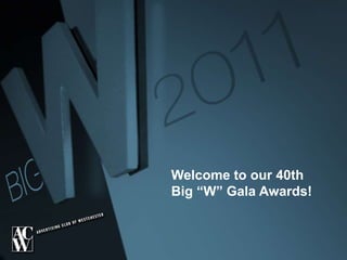 Welcome to our 40th Big “W” Gala Awards! 