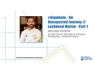 ARJUNA RIVERA
I2 Labs Senior Manager & Principal
Researcher, Lockheed Martin
#bigwhale - An
Unexpected Journey @
Lockheed Martin - Part 1
© 2018 Lockheed Martin Corporation
 