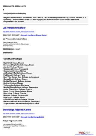 Bihar Directory from Bihar Information Directory PDF Format | PDF
