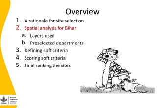 Site selection in the dairy value chain in Bihar state, India