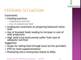 Smallholder dairy value chain in Bihar situation analysis