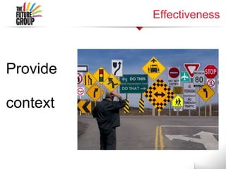 Effectiveness
Provide
context
 