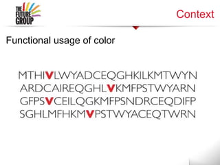 Context
Functional usage of color
 