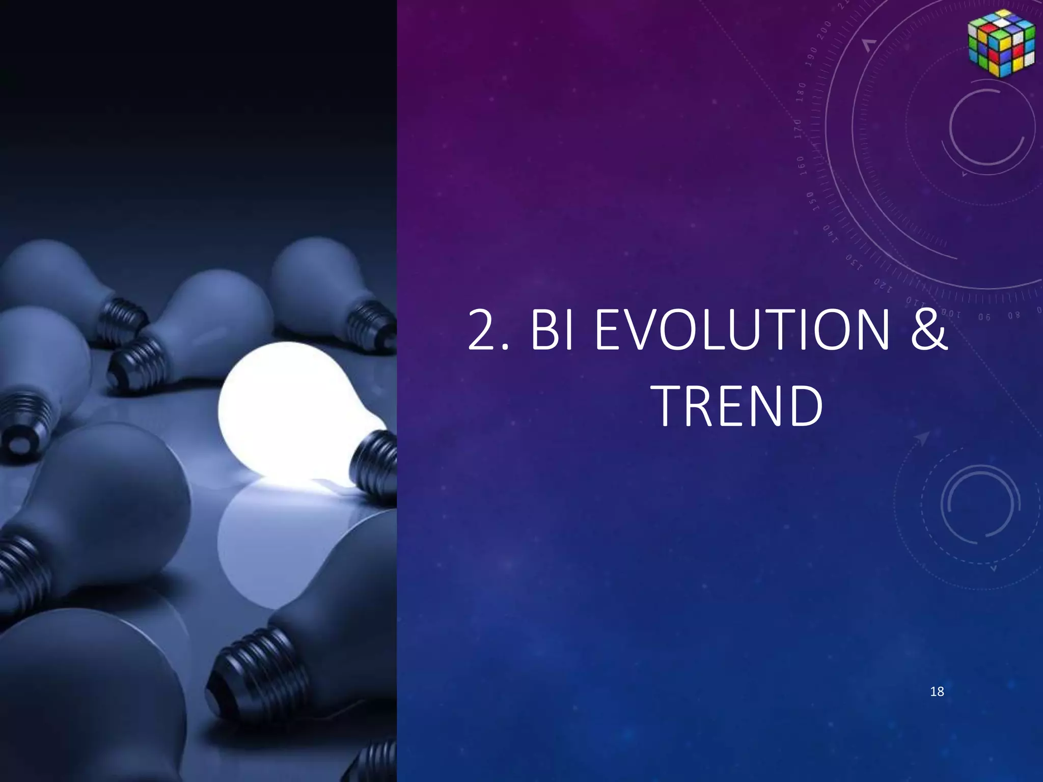 18
2. BI EVOLUTION &
TREND
 