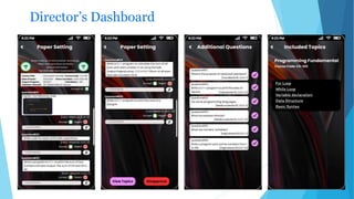 Director’s Dashboard
 