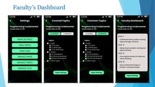 Faculty’s Dashboard
 