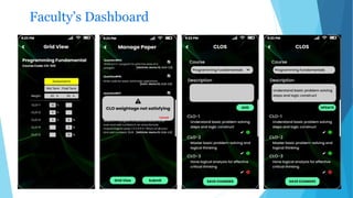 Faculty’s Dashboard
 