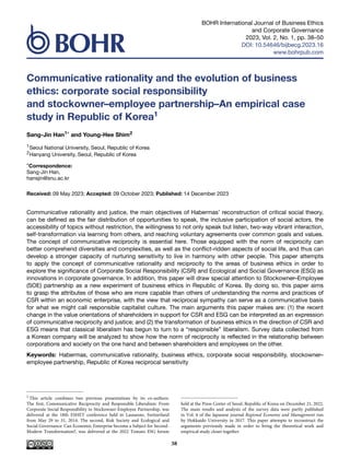 Communicative rationality and the evolution of business ethics ...