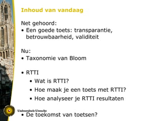 Over toetsen: taxonomie van Bloom, RTTI en de toekomst | PDF