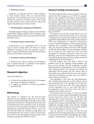 Challenges of HR managers in remote working after post-COVID pandemic | PDF