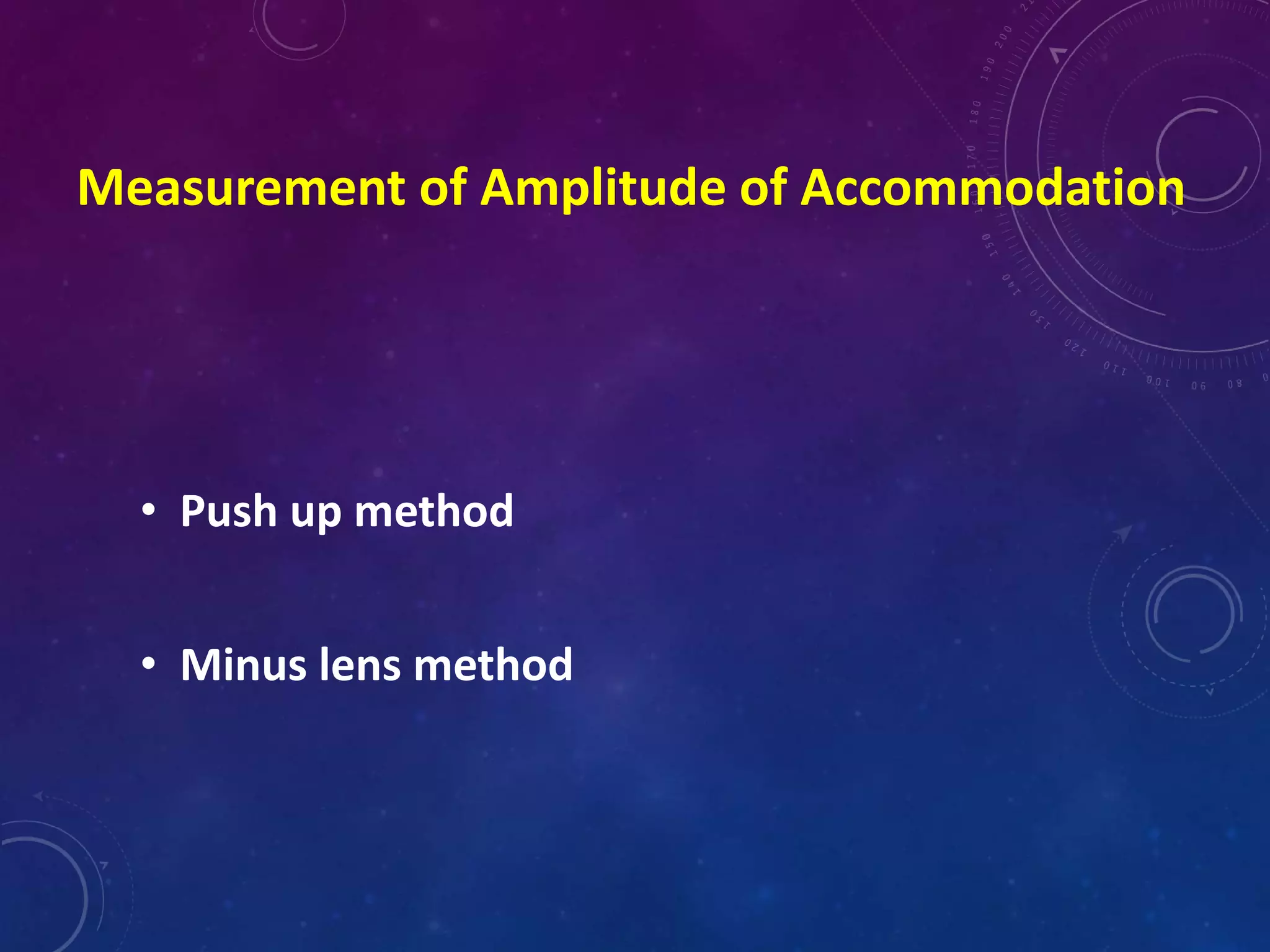 Accommodation Accommodation Of Eye Measurement Of Accommodation Of 