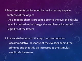 Accommodation/ Accommodation of Eye, Measurement of Accommodation of ...