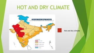 HOT AND DRY CLIMATE
Hot and dry climate
 