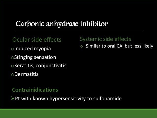 Acetazolamide Side Effects Glaucoma