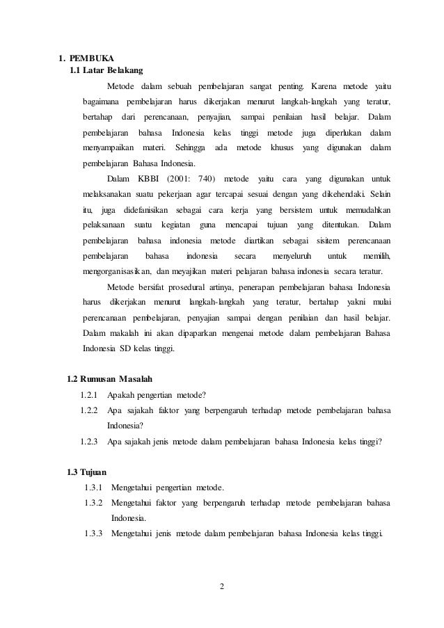 Tujuan Pembelajaran Bahasa Indonesia Sd