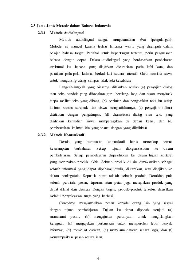 Latar Belakang Metode Strategi Dan Pendekatan Pembelajaran Bahasa