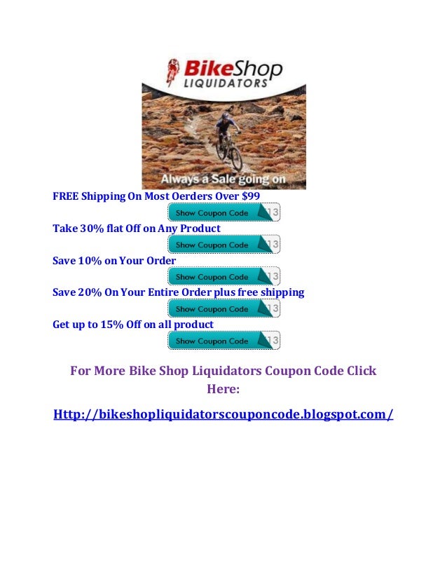 Bike shop liquidators coupon code
