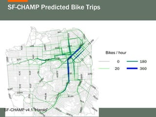 SF-CHAMP Predicted Bike Trips




                                 Bikes / hour

                                       0        180
                                      20        360




SF-CHAMP v4.1 “Harold”
 