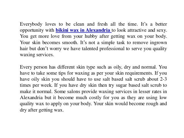 Bikini Waxing In Alexandria Keeps You Clean And Fresh