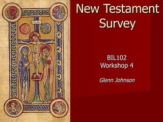 New Testament Survey BIL102 Workshop 4 Glenn Johnson 