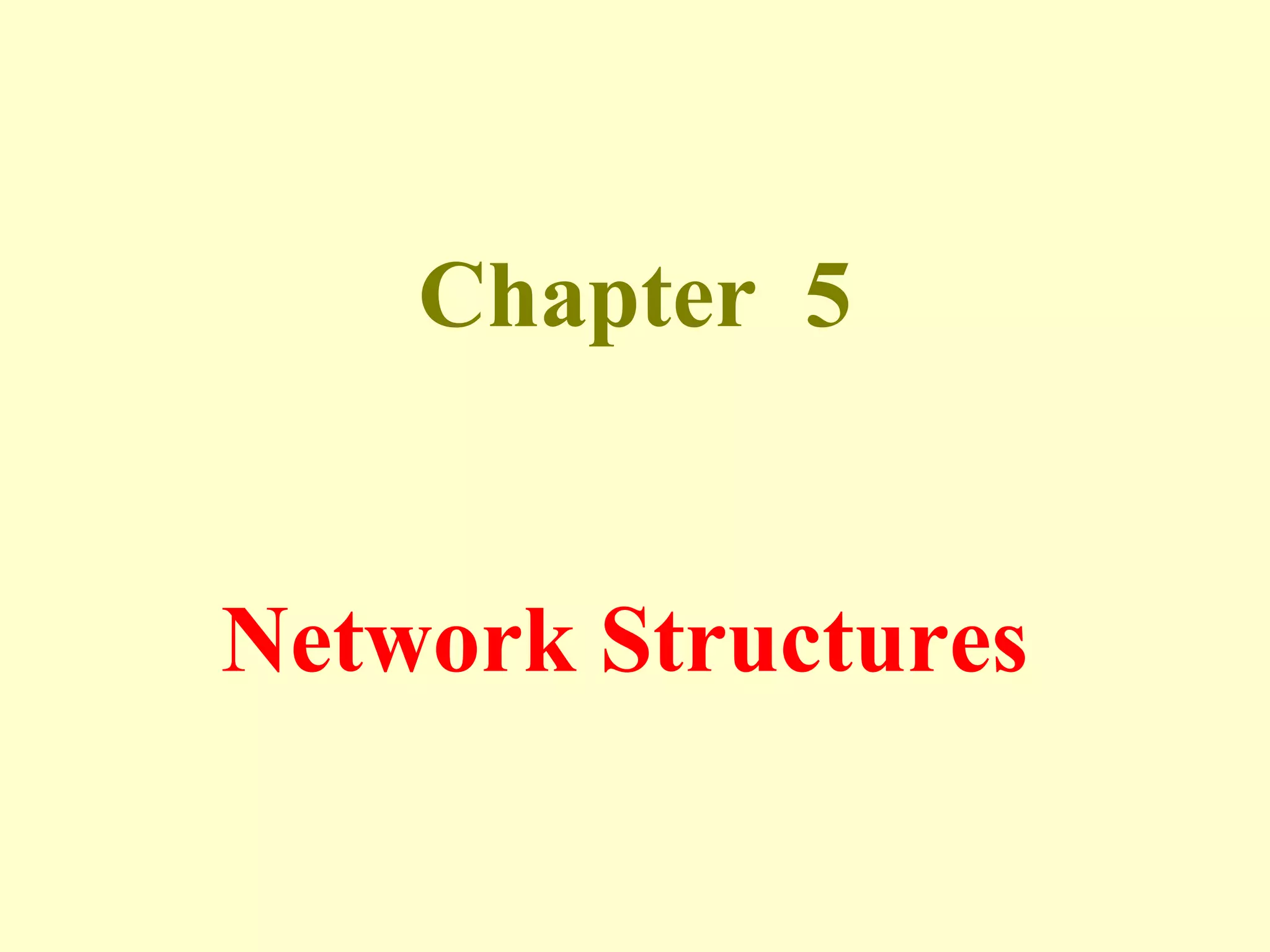 Chapter 5
Network Structures
 