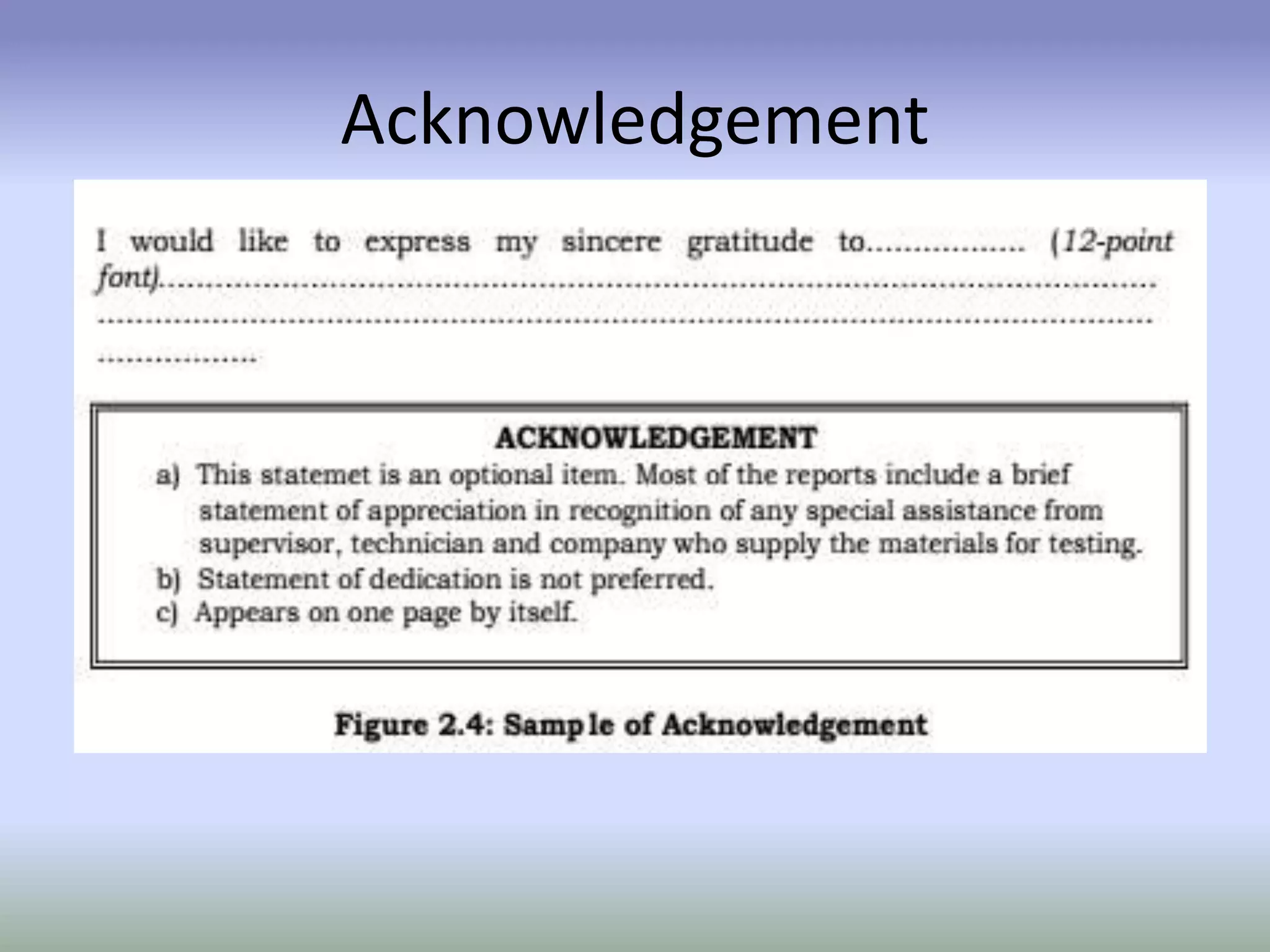 Acknowledgement
 