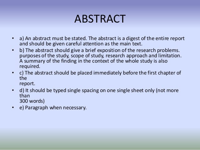 How to write an abstract thesis